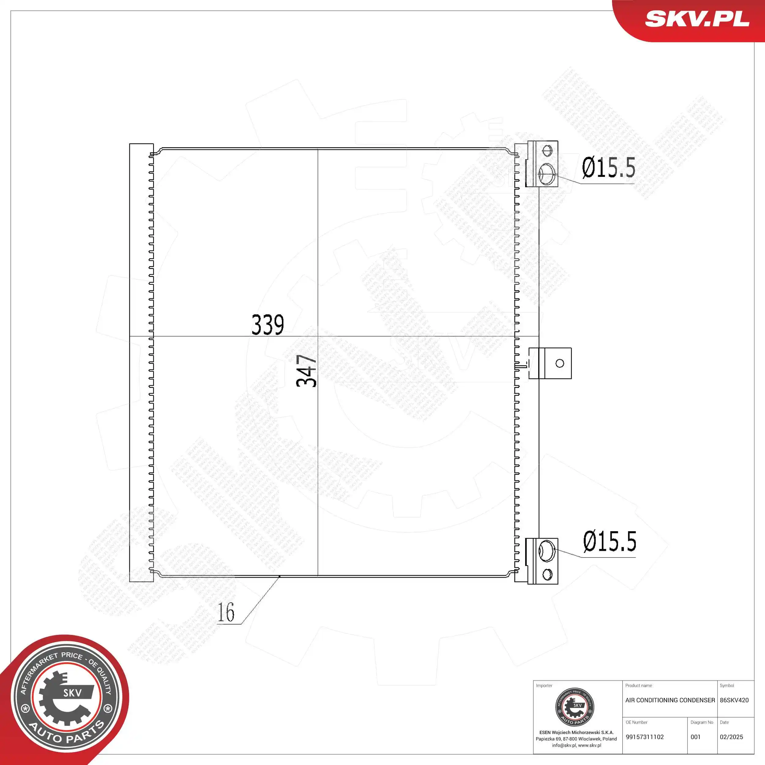 Condenser, air conditioning